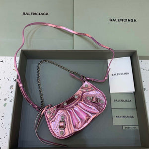 Balenciaga 6940271VG9 Le Cagole Mini Multipouch in Sky Pink Crocodile - Default Title - View 1