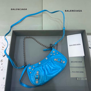 Balenciaga 6940271VG9 Le Cagole Mini Multipouch in Blue Crocodile - Default Title - View 1
