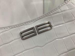 Balenciaga 695589 Women's XX Small Hobo Bag Crocodile Embossed White - Default Title - View 6