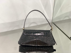 Balenciaga 695645 Women's XX Small Flap Bag Crocodile Embossed In Black - Default Title - View 3