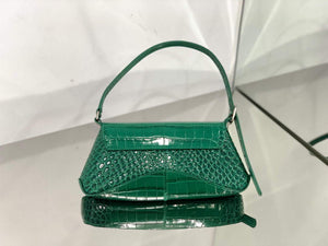 Balenciaga 695645 Women's XX Small Flap Bag Crocodile Embossed In Green - Default Title - View 3