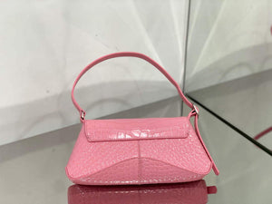 Balenciaga 695645 Women's XX Small Flap Bag Crocodile Embossed In Pink - Default Title - View 3