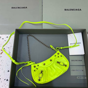 Balenciaga 6940271VG9 Le Cagole Mini Multipouch in Lemon Yellow Arena lambskin - Default Title - View 1
