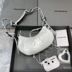 Balenciaga 700940210 Women's Neo Cagole XS Handbag in White Crocodile lambskin - Default Title - View 2