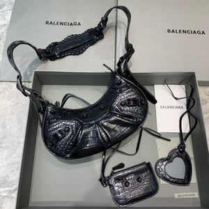 Balenciaga 700940210 Women's Neo Cagole XS Handbag in Black Crocodile lambskin - Default Title - View 1