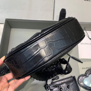 Balenciaga 700940210 Women's Neo Cagole XS Handbag in Black Crocodile lambskin - Default Title - View 4