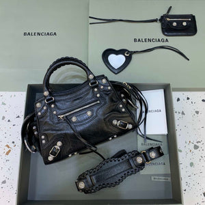 Balenciaga 700940210B Neo Cagole City Handbag in black Arena Lambskin - Default Title - View 1