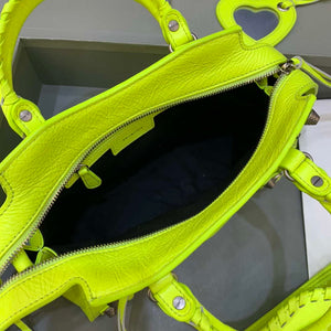 Balenciaga 700940210B Neo Cagole City Handbag in Lemon Yellow Arena Lambskin - Default Title - View 6