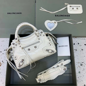 Balenciaga 700940210B Neo Cagole City Handbag in white Arena Lambskin - Default Title - View 1