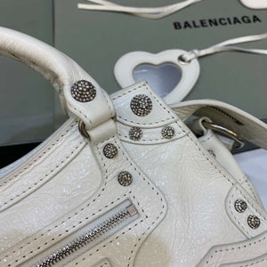 Balenciaga 700940210B Neo Cagole City Handbag in white Arena Lambskin - Default Title - View 5