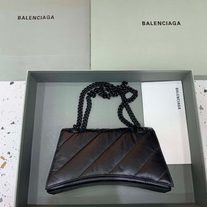Balenciaga 716351210I Crush Small Chain Bag Quilted in Black metallized crushed calfskin black matte - Default Title - View 2