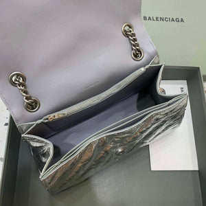 Balenciaga 716393210 Crush Medium Chain Bag Quilted in Silver metallized crushed calfskin Silver - Default Title - View 7