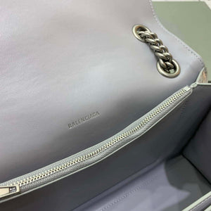 Balenciaga 716393210 Crush Medium Chain Bag Quilted in Silver metallized crushed calfskin Silver - Default Title - View 8
