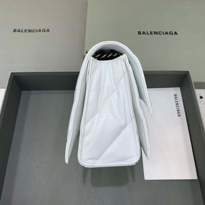 Balenciaga 716351210I Crush Small Chain Bag Quilted in White metallized crushed calfskin Silver - Default Title - View 3