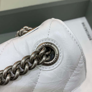 Balenciaga 716351210I Crush Small Chain Bag Quilted in White metallized crushed calfskin Silver - Default Title - View 6