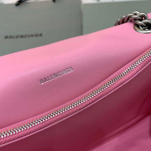 Balenciaga 716393210I Crush Medium Chain Bag in Pink crushed calfskin aged Silver - Default Title - View 8