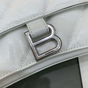 Balenciaga 716393210I Crush Medium Chain Bag in White crushed calfskin aged Silver - Default Title - View 5