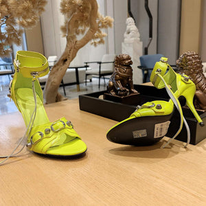Balenciaga 743057 Women's Cagole 110mm Sandal Optic B77562 - 35 - View 8