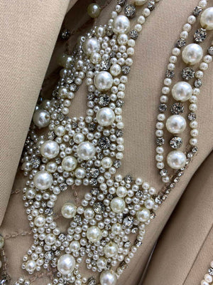 Balmain YH0UB071WB54 Women's Fashion Clothing Pearl Blazer B73541 - S - View 5