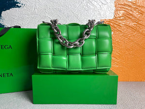 Bottega Veneta BV 20206 Chain Cassette 631421 Green Silver - Default Title - View 1