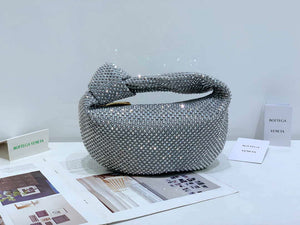 Bottega Veneta BV 651876 mini Jodie Rhinestones Sliver White - Default Title - View 1