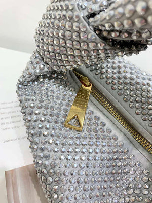 Bottega Veneta BV 651876 mini Jodie Rhinestones Sliver White - Default Title - View 9