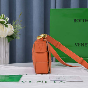 Bottega Veneta BV 666870 Cassette Intreccio grained leather cross-body bag Orange - Default Title - View 5
