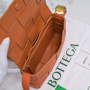 Bottega Veneta BV 666870 Cassette Intreccio grained leather cross-body bag Orange - Default Title - View 6