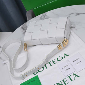 Bottega Veneta BV 666870 Cassette Intreccio grained leather cross-body bag White - Default Title - View 3