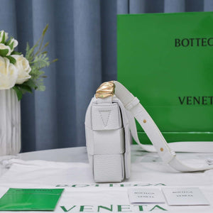 Bottega Veneta BV 666870 Cassette Intreccio grained leather cross-body bag White - Default Title - View 5