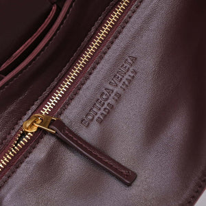 Bottega Veneta BV 666870 Cassette Intreccio grained leather cross-body bag Wine Red - Default Title - View 8