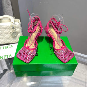 Bottega Veneta BV 667206 Rhinestone mesh and leather sandals V0GU11016 - 34 - View 1