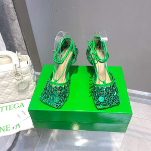 Bottega Veneta BV 667206 sequins mesh and leather sandals V0GU11019 - 34 - View 1