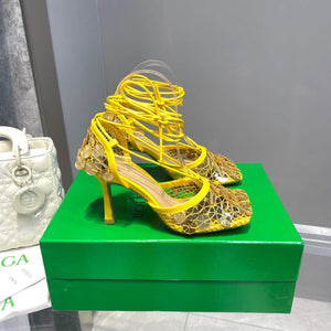 Bottega Veneta BV 667206 sequins mesh and leather sandals V0GU11023 - 34 - View 6