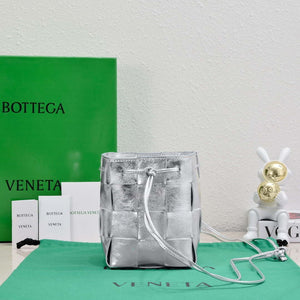 Bottega Veneta BV 680218 Small Cassette Cross-Body Bucket Silver - Default Title - View 3