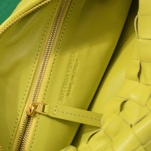 Bottega Veneta BV 690225 Teen Jodie intrecciato leather shoulder bag Lemon Yellow - Default Title - View 8