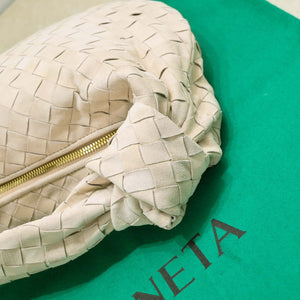 Bottega Veneta BV 690225 Teen Jodie intrecciato suede shoulder bag Beige - Default Title - View 5