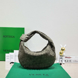 Bottega Veneta BV 690225 Teen Jodie intrecciato suede shoulder bag Dark Green - Default Title - View 1