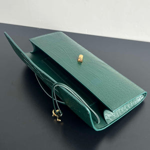 Bottega Veneta BV 741511 Long Clutch Andiamo With Handle Emerald Crocodile-grain Lambskin leather Green - Default Title - View 6
