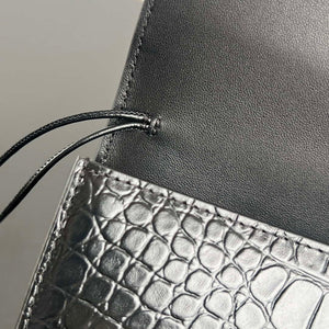 Bottega Veneta BV 741511 Long Clutch Andiamo With Handle Emerald Crocodile-grain Lambskin leather Black - Default Title - View 7