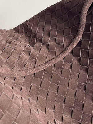 Bottega Veneta BV 763970 Large Hop Fondant Bag Brown Suede Leather - Default Title - View 5