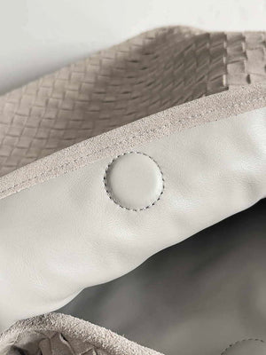 Bottega Veneta BV 763970 Large Hop Fondant Bag Gray Suede Leather - Default Title - View 6