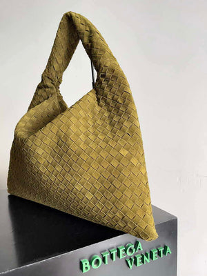 Bottega Veneta BV 763970 Large Hop Fondant Bag Lemon Yellow Suede Leather - Default Title - View 2