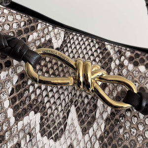 Bottega Veneta BV 743572 Medium Andiamo Snakeskin Handbag BV9069 - Default Title - View 5