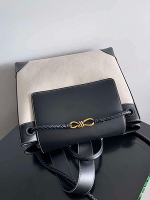 Bottega Veneta BV 796417 Large Andiamo Backpack Black& Beige Gold - Default Title - View 5