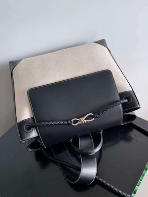 Bottega Veneta BV 796417 Large Andiamo Backpack Black& Beige Silver - Default Title - View 5