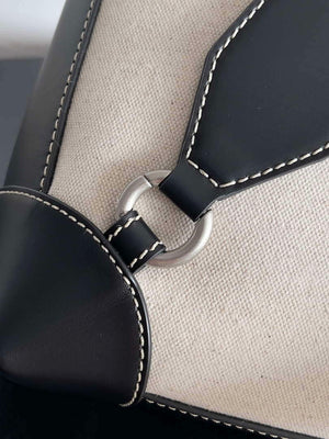 Bottega Veneta BV 796417 Large Andiamo Backpack Black& Beige Silver - Default Title - View 6