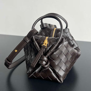 Bottega Veneta BV 796615 Mini Loop intrecciato leather cross-body bag Dark Brown - Default Title - View 2