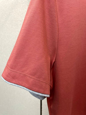 Brunello Cucinelli 262M0B137427 Cotton jersey crew neck T-shirt with faux-layering Bc1014 - Dark Blue / 48--M - View 9