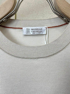 Brunello Cucinelli 262M0B137427 Cotton jersey crew neck T-shirt with faux-layering Bc1013 - Ligth Blue / 48--M - View 6